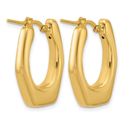 14K Yellow Gold Polished Hollow Fancy Hoop Earrings