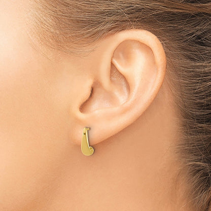 14K Yellow Gold Polished J Hoop Post Earrings