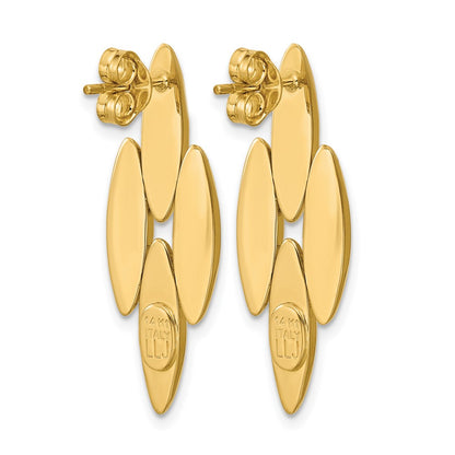 14K Yellow Gold Polished Fancy Dangle Post Earrings