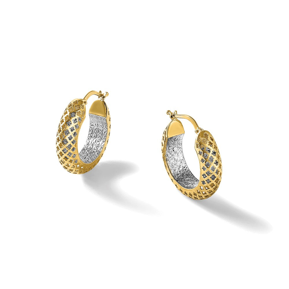 14k-two-tone-polished-and-diamond-cut-hoop-earrings-le2819