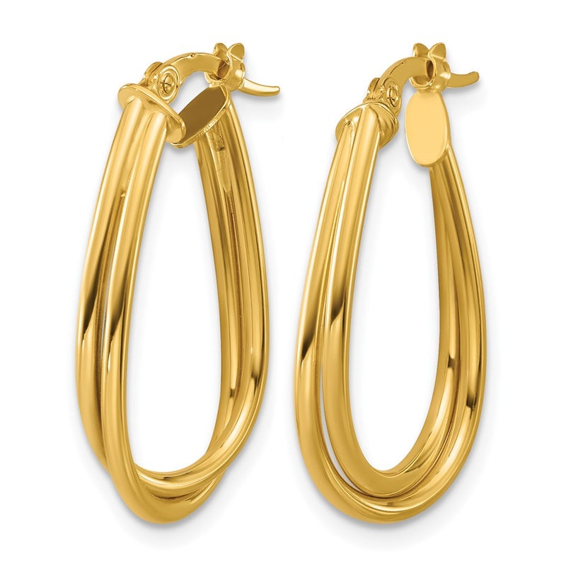 14K Yellow Gold Polished Twisted Hoop Earrings