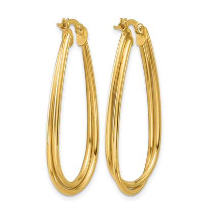 14K Yellow Gold Polished Twist Hoop Earrings
