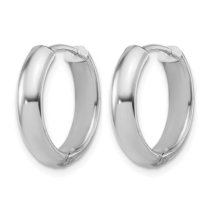 14K Yellow & Rhodium Leslie'S' White Rh Plat Polish/Dia Cut Hinged Hoop Earrings