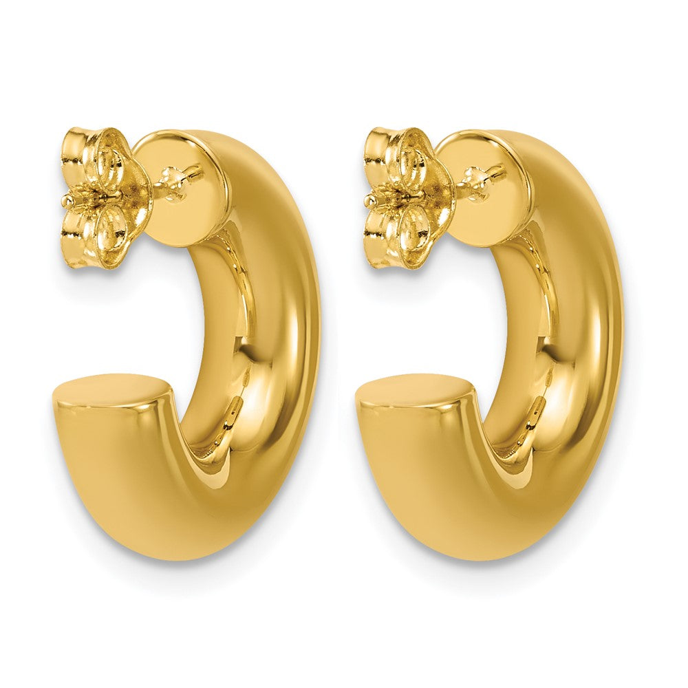 14K Yellow Gold Polished J Hoop Post Earrings