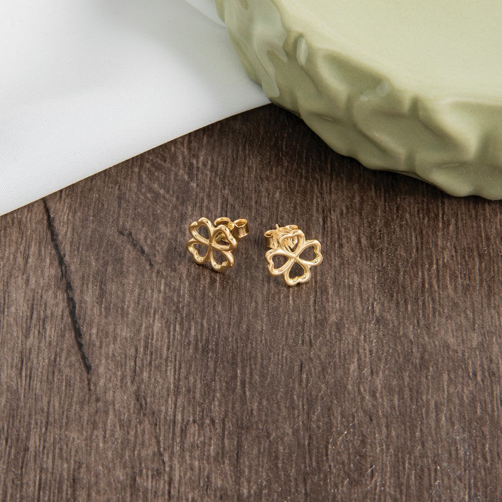 14k-yellow-gold-polished-4-leaf-clover-post-earrings-le2873