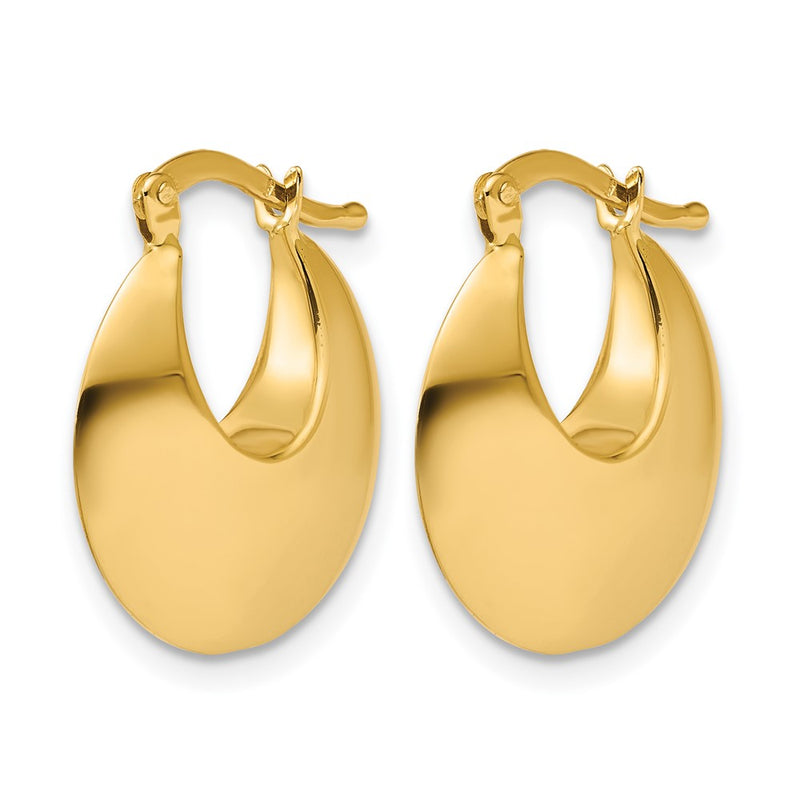 14K Yellow Gold Polished Round Hoop Earrings