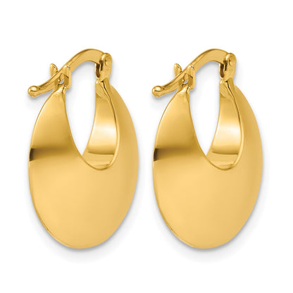 14K Yellow Gold Polished Round Hoop Earrings