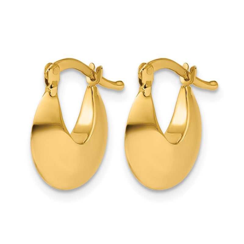 14K Yellow Gold Polished Round Hoop Earrings