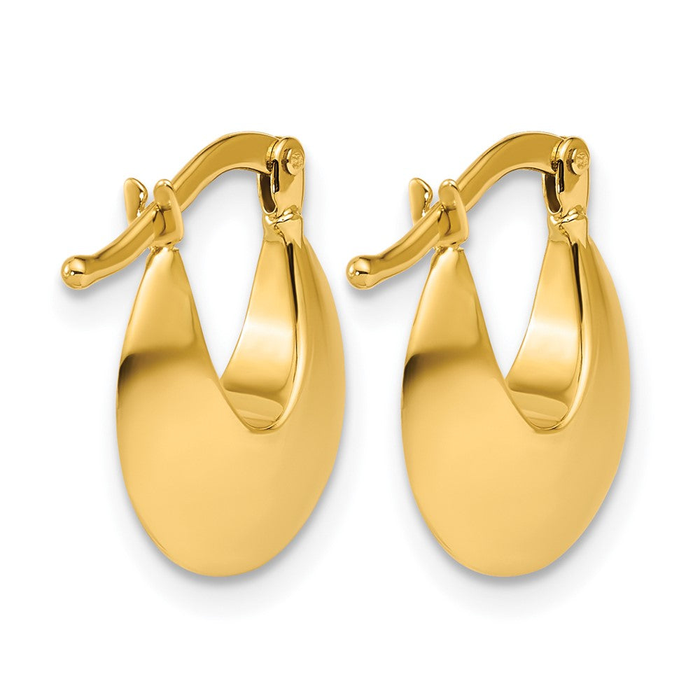 14K Yellow Gold Polished Round Hoop Earrings