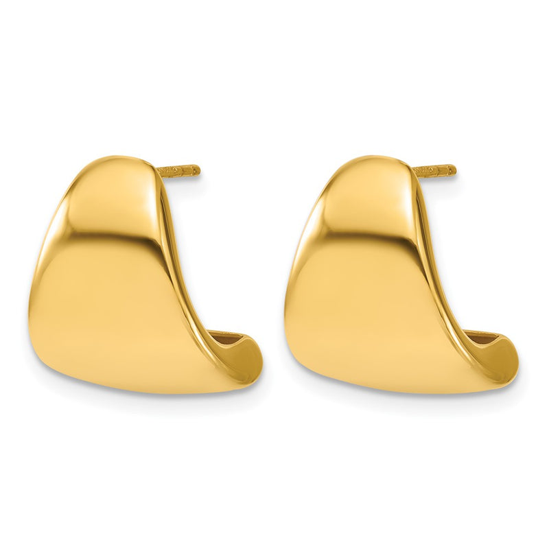 14K Yellow Gold Polished Curve Post Earrings
