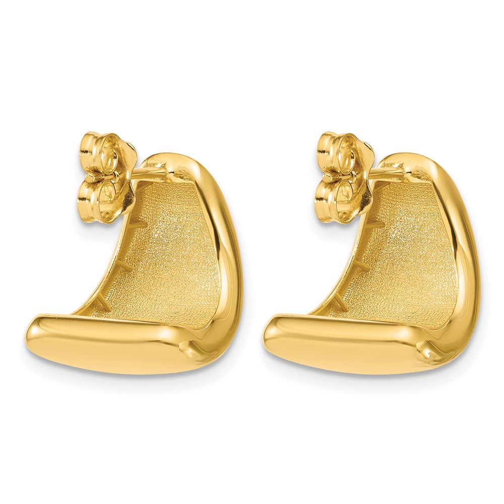 14K Yellow Gold Polished Curve Post Earrings