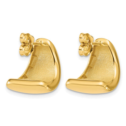 14K Yellow Gold Polished Curve Post Earrings