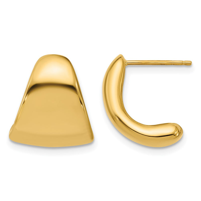 14K Yellow Gold Polished Curve Post Earrings