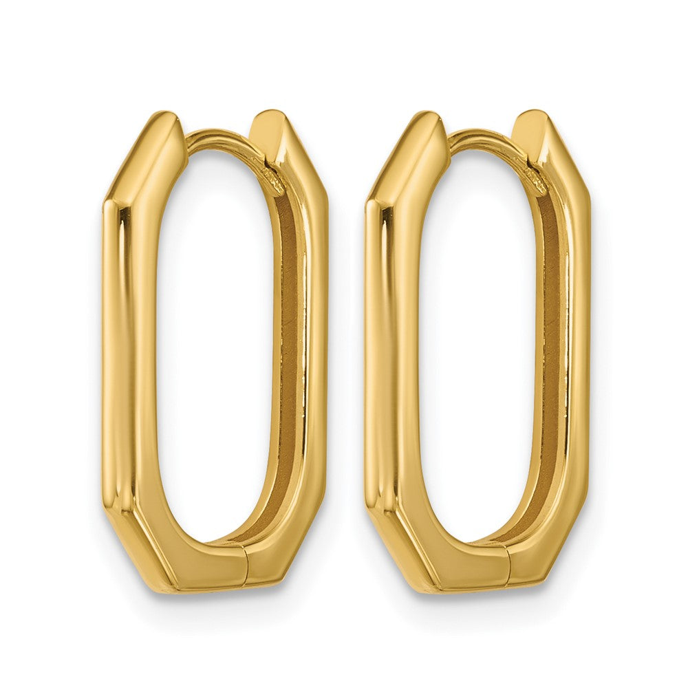 14K Yellow Gold Polished Hinged Hoop Earrings