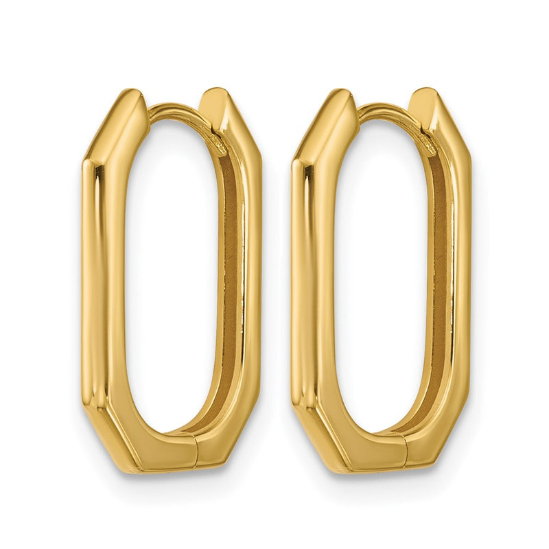 14K Yellow Gold Polished Hinged Hoop Earrings