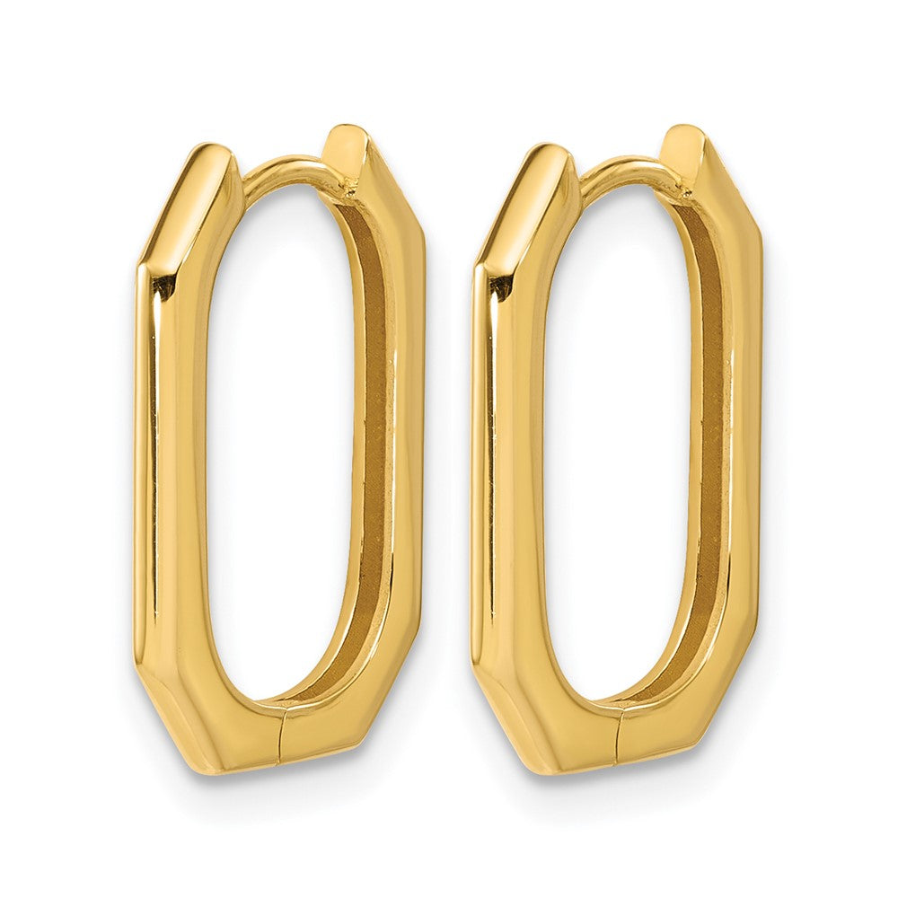 14K Yellow Gold Polished Hinged Hoop Earrings