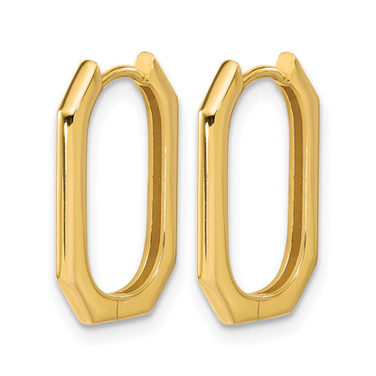 14K Yellow Gold Polished Hinged Hoop Earrings