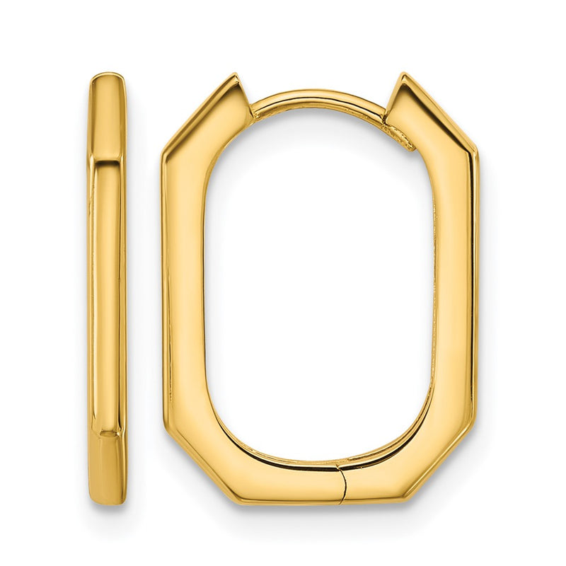 14K Yellow Gold Polished Hinged Hoop Earrings