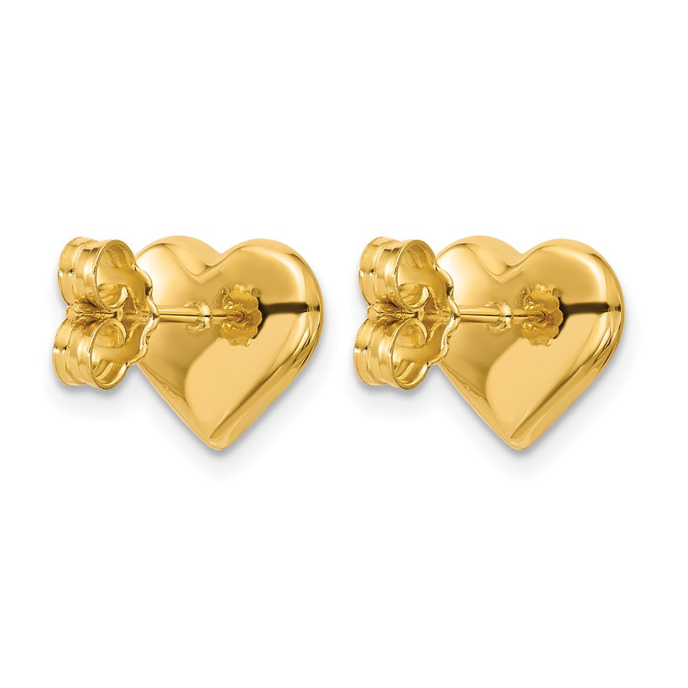 14K Yellow Gold Polished Heart Post Earrings