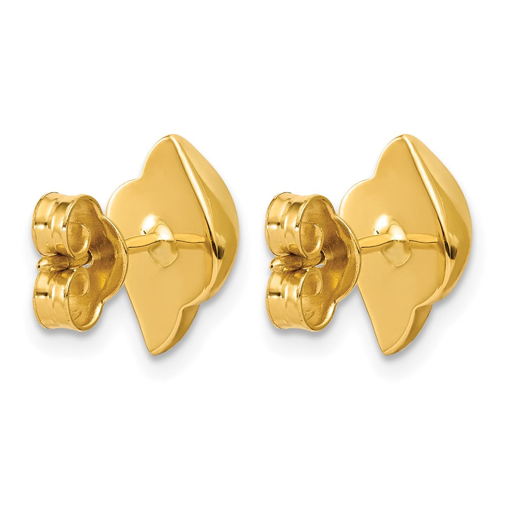 14K Yellow Gold Polished And Brushed Fancy Post Earrings