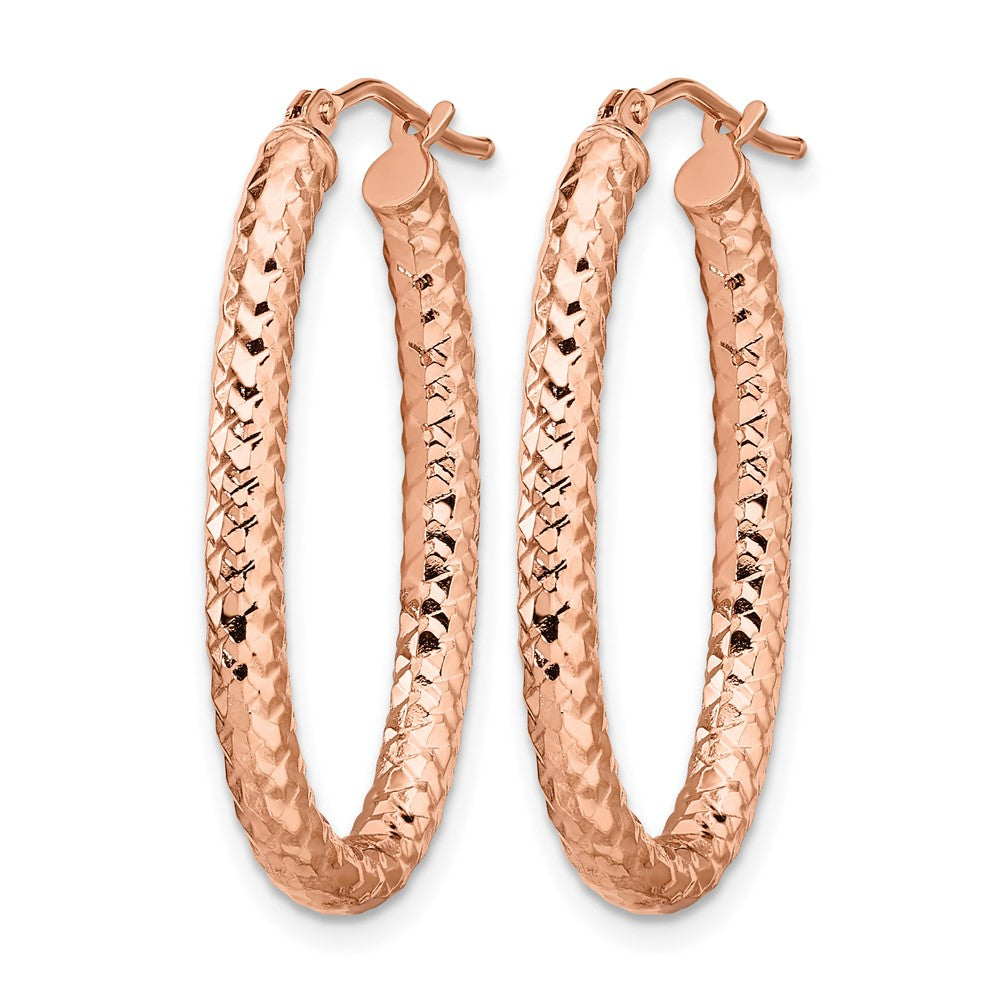 14K Rose Gold Foreverlite Polished And Textured Earrings
