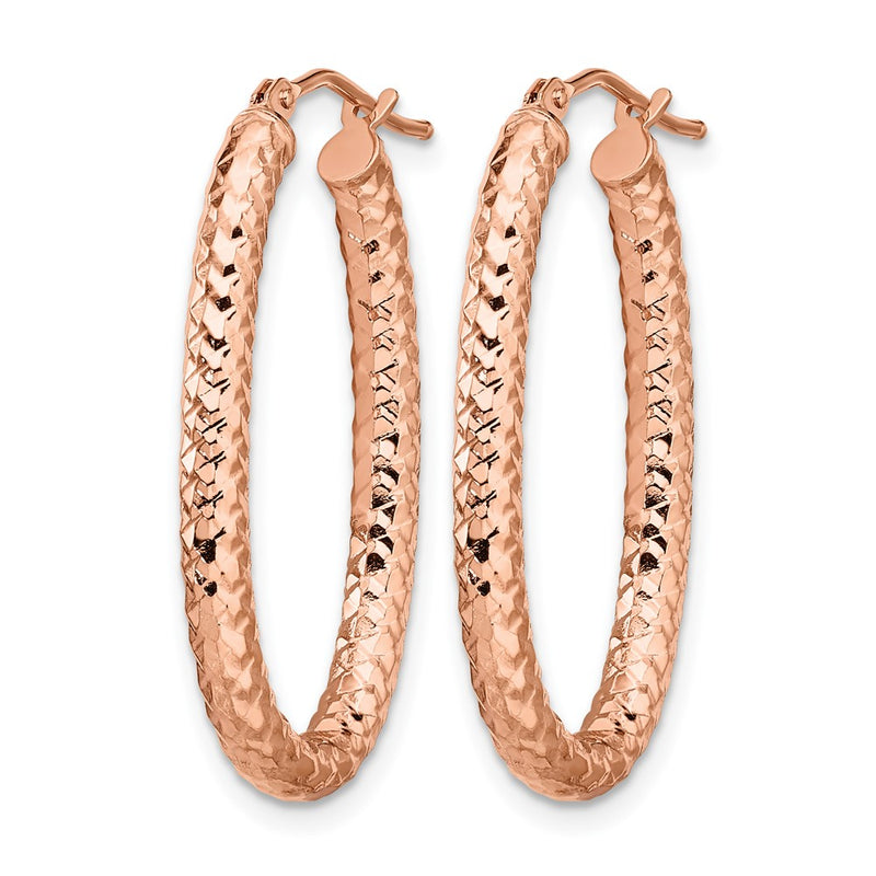 14K Rose Gold Foreverlite Polished And Textured Earrings