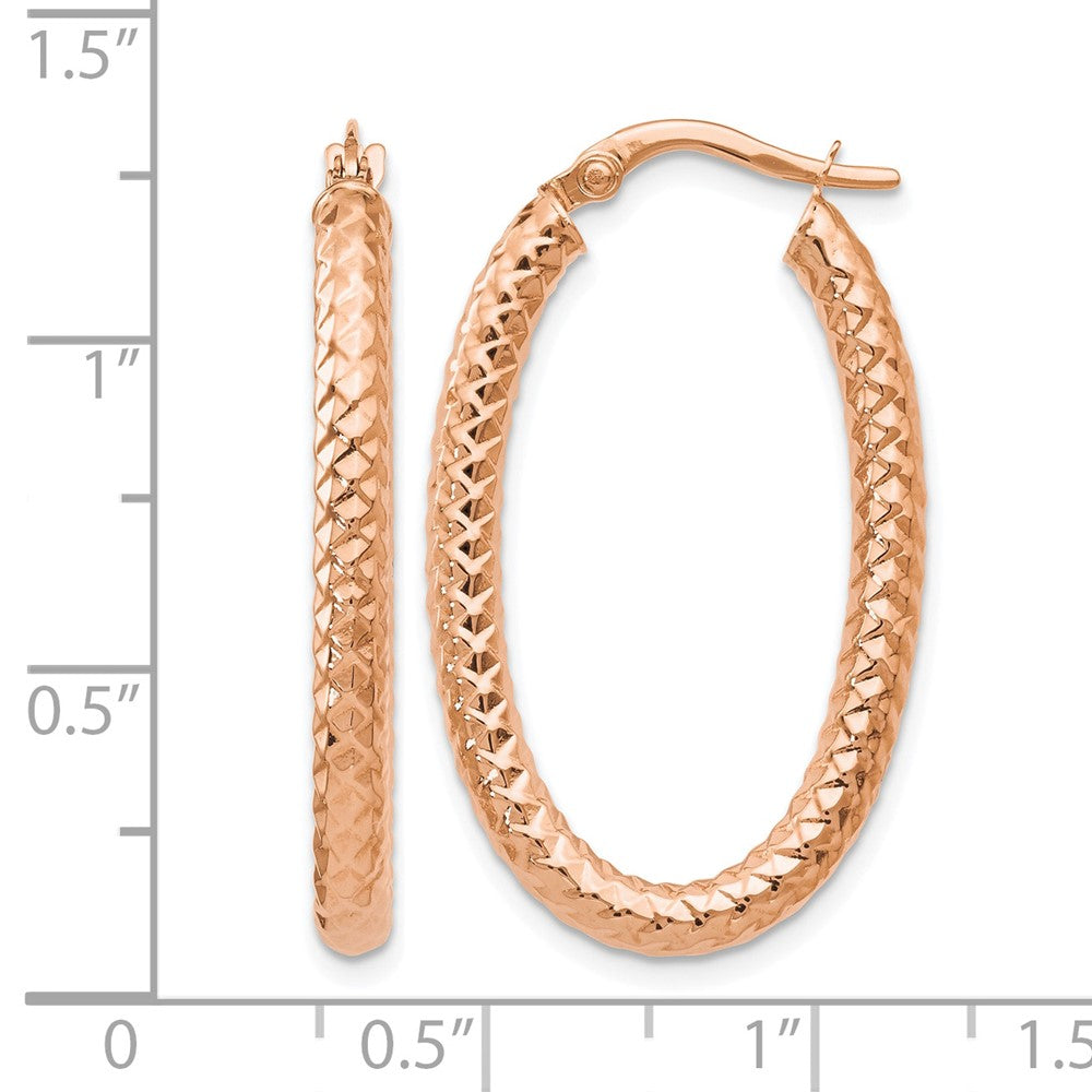 14K Rose Gold Foreverlite Polished And Textured Earrings