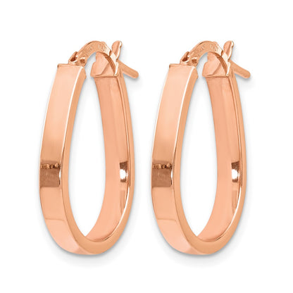 14K Yellow Gold Polished U Shape Hoop Earrings