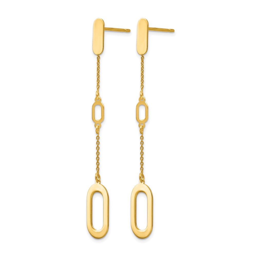 14K Yellow Gold Polished Post Dangle Earrings