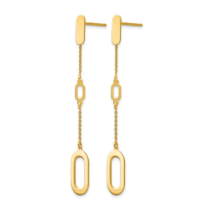 14K Yellow Gold Polished Post Dangle Earrings