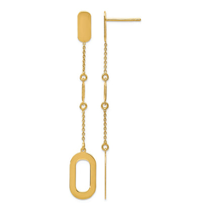 14K Yellow Gold Polished Post Dangle Earrings