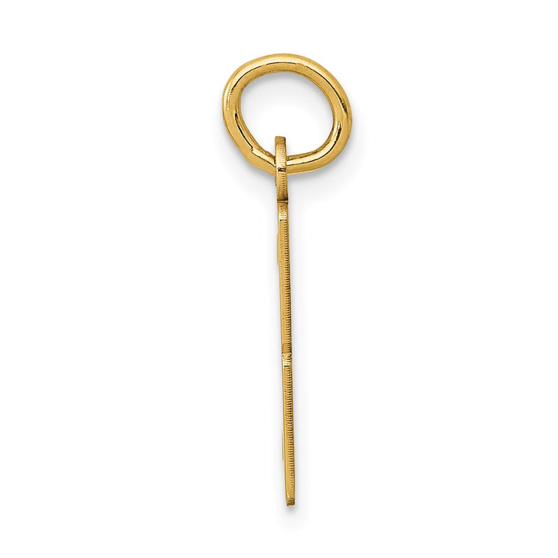 14K Yellow Gold Small Elongated Number 3 Charm