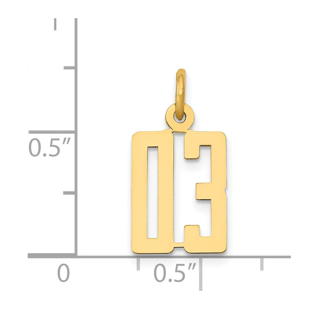 14K Yellow Gold Small Polished Elongated 3 Top
