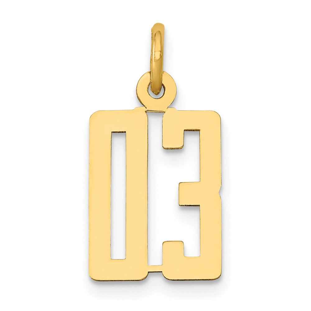 14K Yellow Gold Small Polished Elongated 3 Top