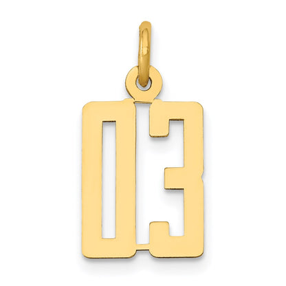 14K Yellow Gold Small Polished Elongated 3 Top