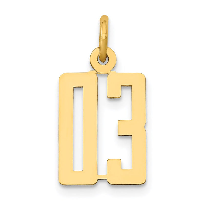 14K Yellow Gold Small Polished Elongated 3 Top