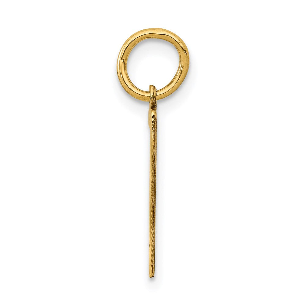 14K Yellow Gold Small Elongated Number 7 Charm