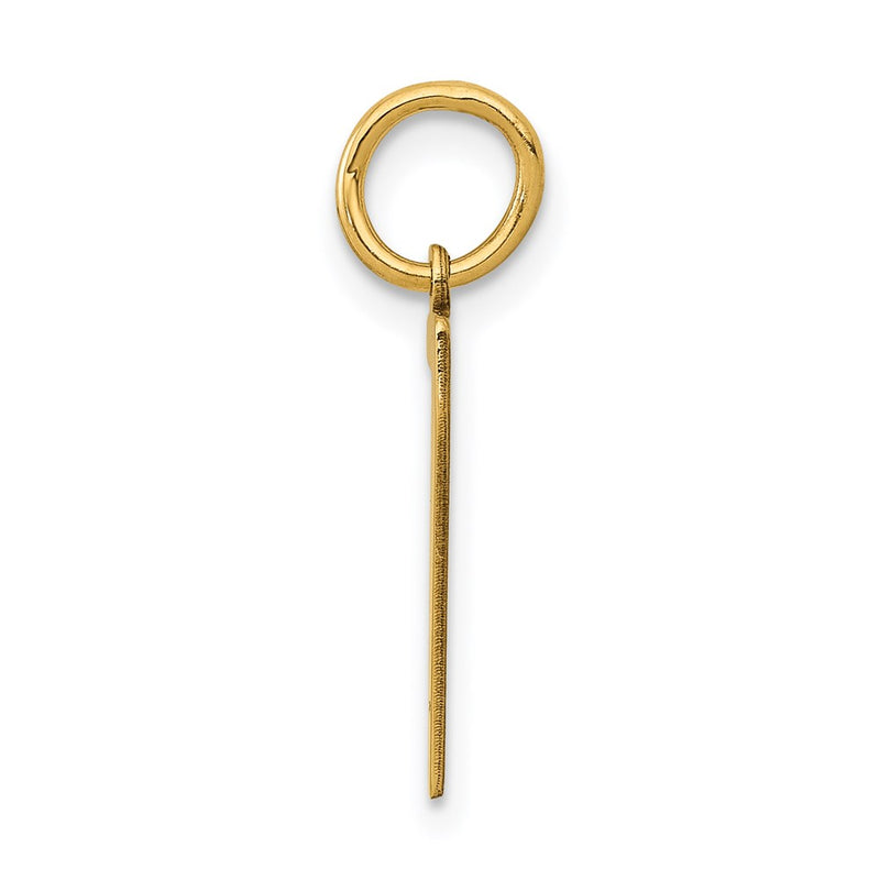 14K Yellow Gold Small Elongated Number 7 Charm
