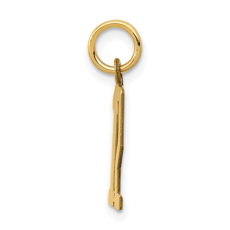 14K Yellow Gold Small Elongated Number 12 Charm