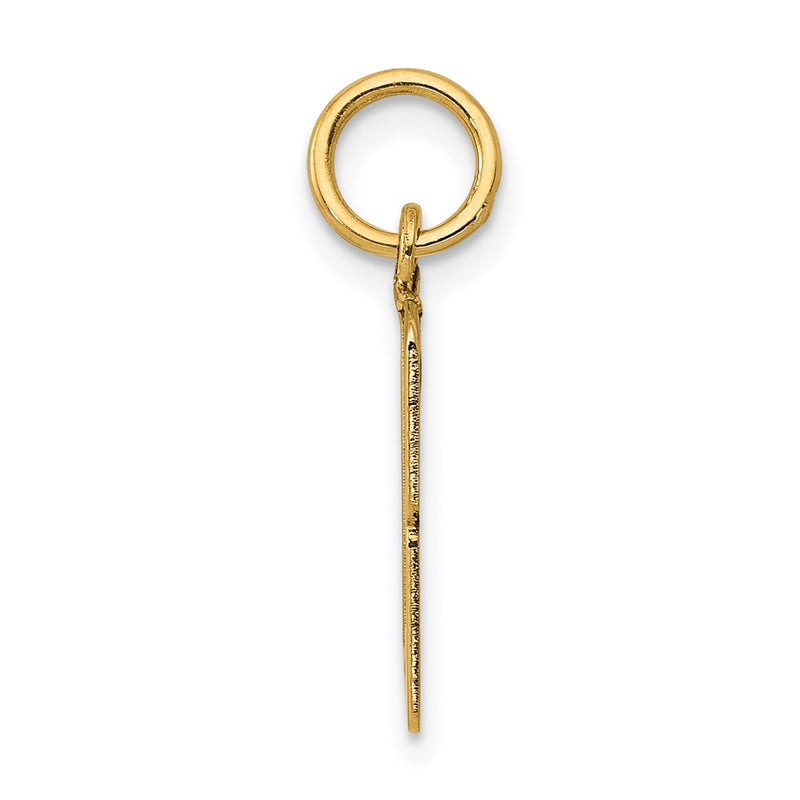 14K Yellow Gold Small Elongated Number 13 Charm