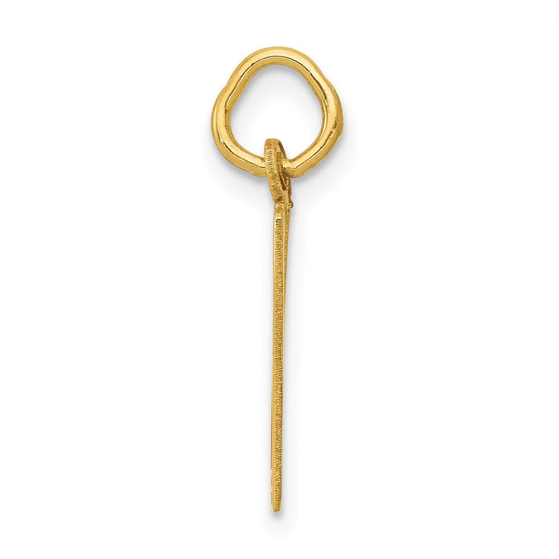 14K Yellow Gold Small Elongated Number 17 Charm