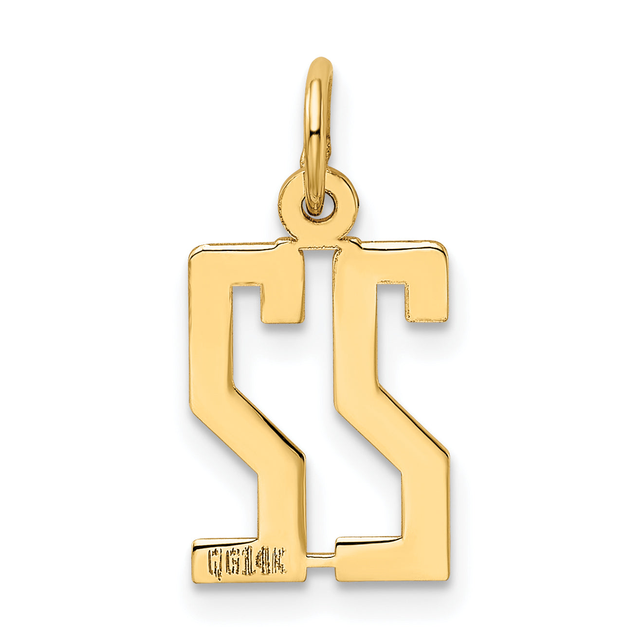 14K Yellow Gold Small Elongated Number 22 Charm