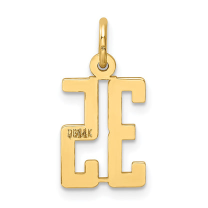 14K Yellow Gold Small Elongated Number 35 Charm