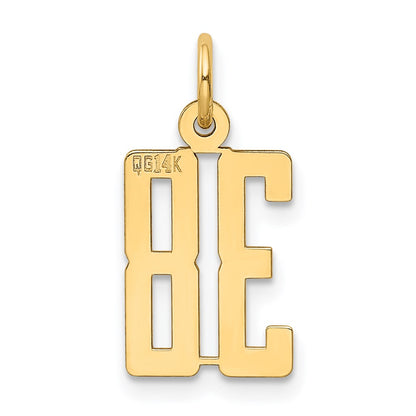14K Yellow Gold Small Elongated Number 38 Charm