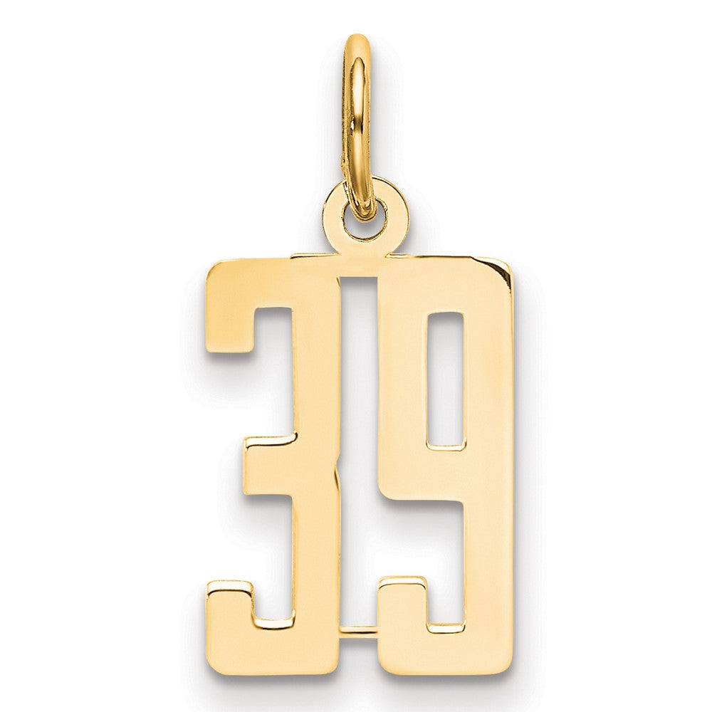 14K Yellow Gold Small Elongated Number 39 Charm