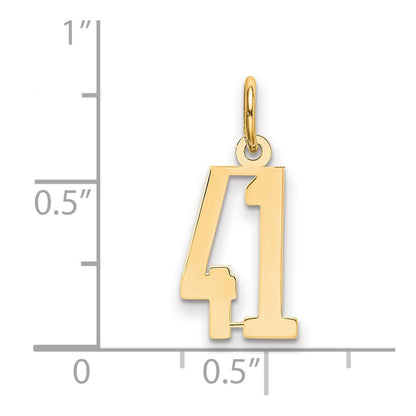14K Yellow Gold Small Elongated Number 41 Charm