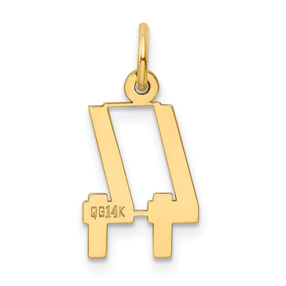 14K Yellow Gold Small Elongated Number 44 Charm