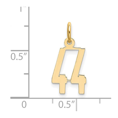 14K Yellow Gold Small Elongated Number 44 Charm