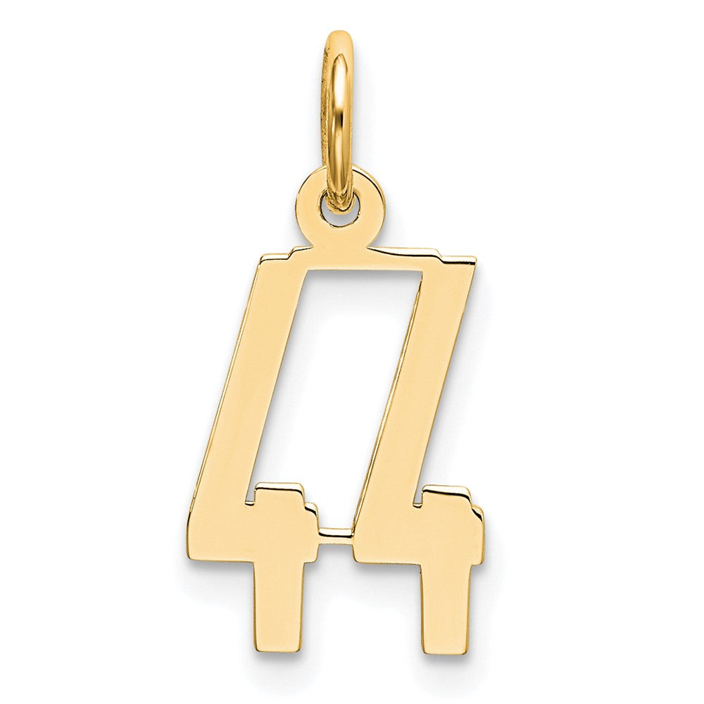 14K Yellow Gold Small Elongated Number 44 Charm
