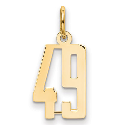 14K Yellow Gold Small Elongated Number 49 Charm